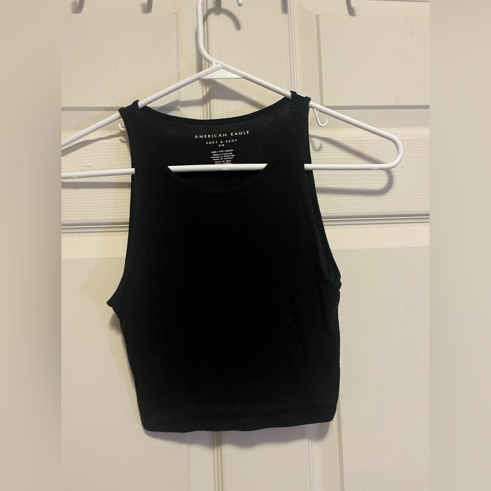 American Eagle Outfitters Black Crop Top